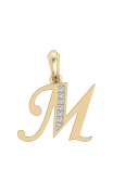 Gold Alphabet M charm